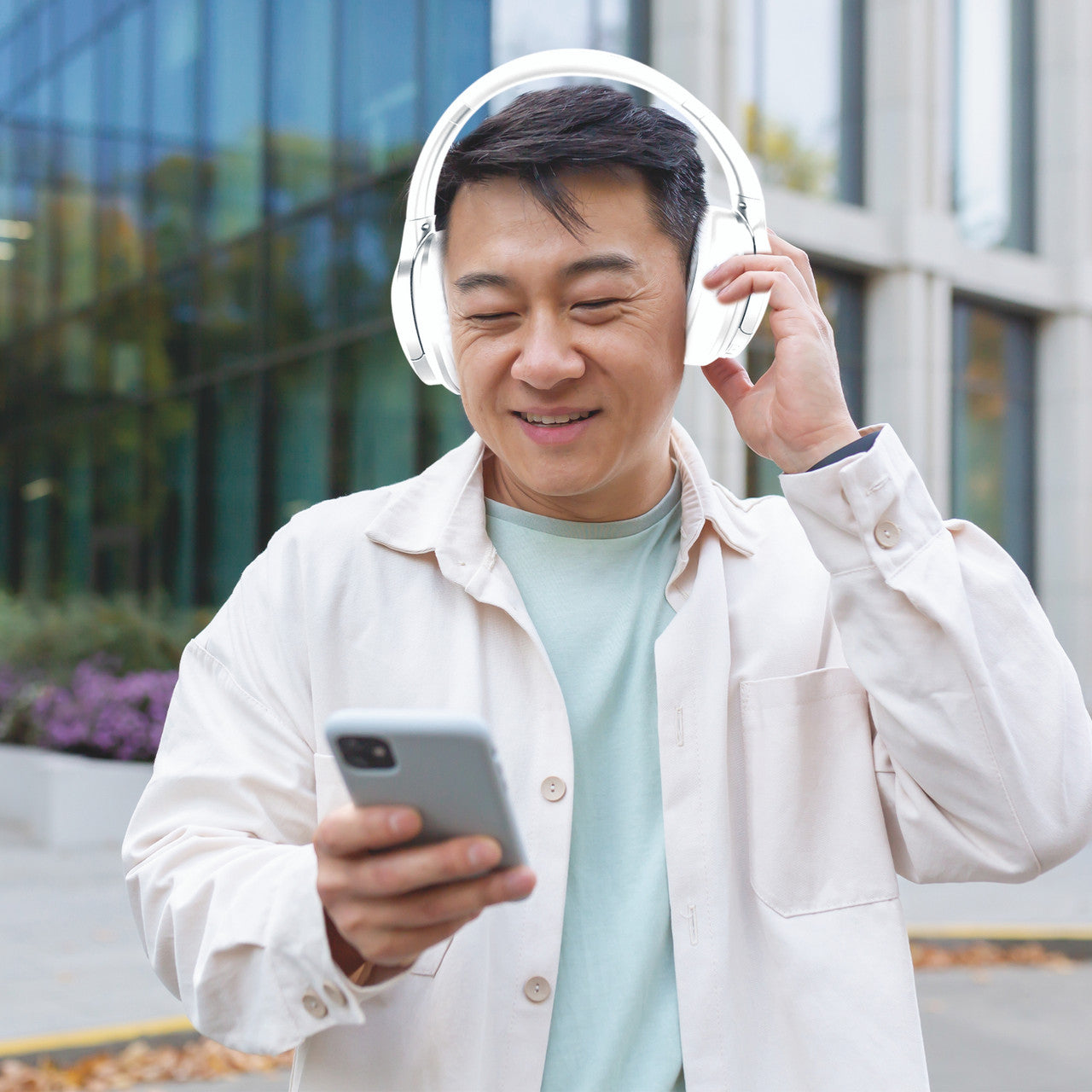 Laser ANC Bluetooth Headphones 20hr Battery - White 5