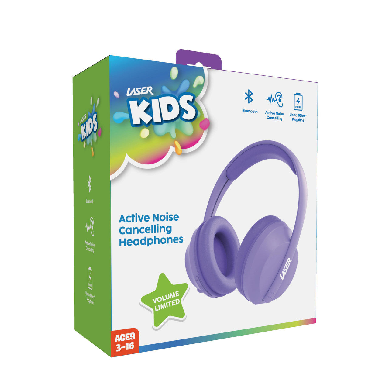 Laser Volume Limited ANC Kids Headphones Lilac 8