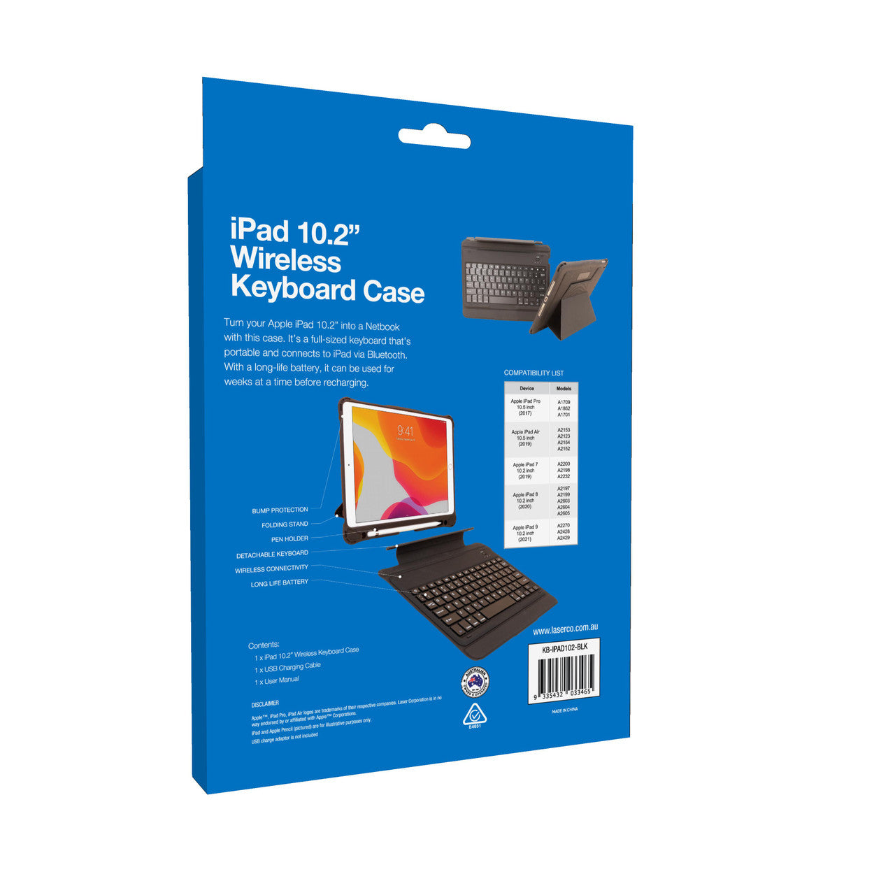 Laser iPad 10.2-inch Wireless Keyboard Case Black 6