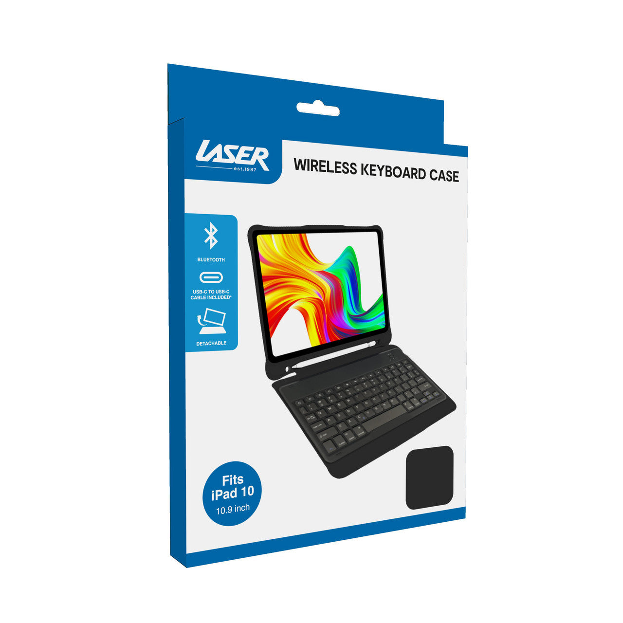 Laser iPad 10.9-inch Wireless Keyboard Case Black 8