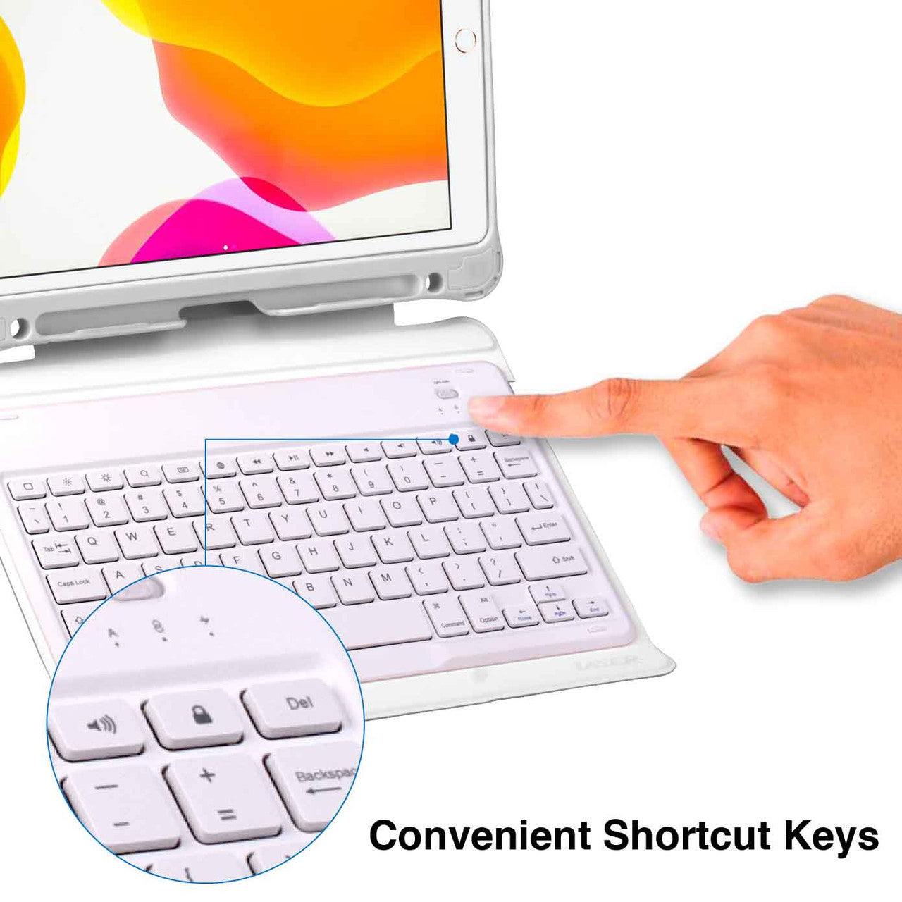 Laser iPad 10.9-inch Wireless Keyboard Case White 6