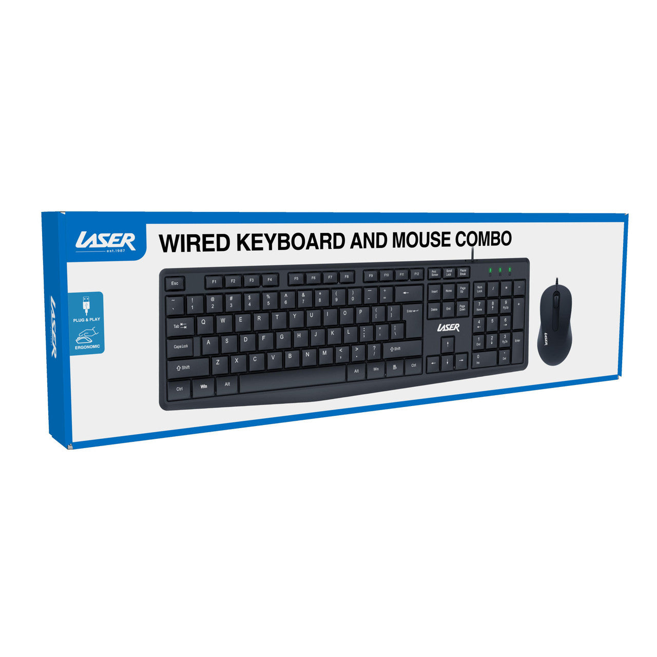 Laser Wired Office Keyboard Mouse Combo 10
