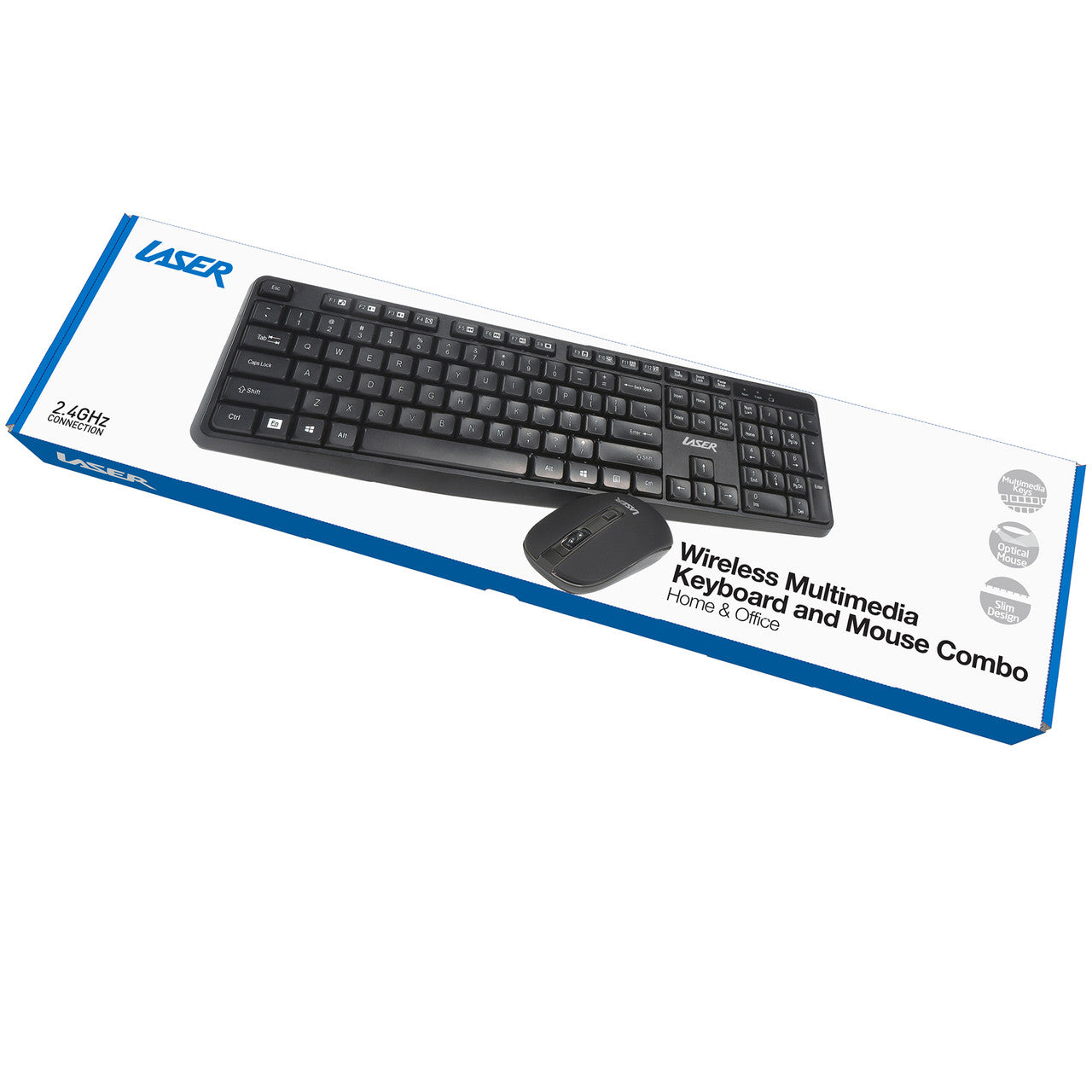 Laser Multimedia Wireless Keyboard and Mouse Combo 3