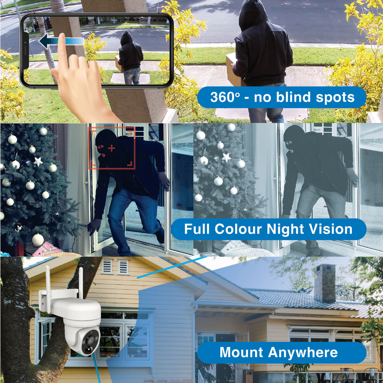 Laser FHD Outdoor Pan Tilt Camera Solar White 4