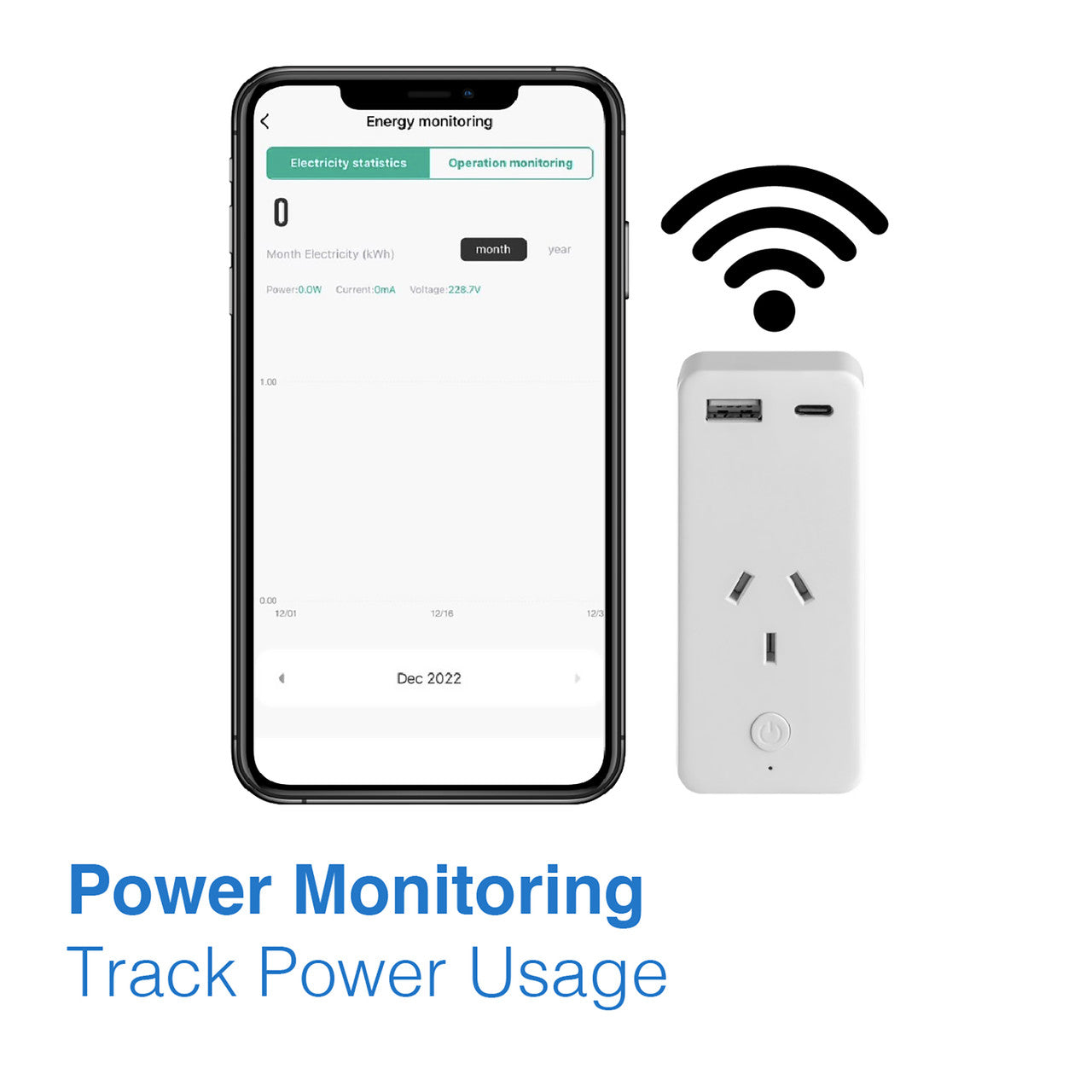 Laser Smart Wi-Fi Plug with Dual USB and Power Monitoring 4