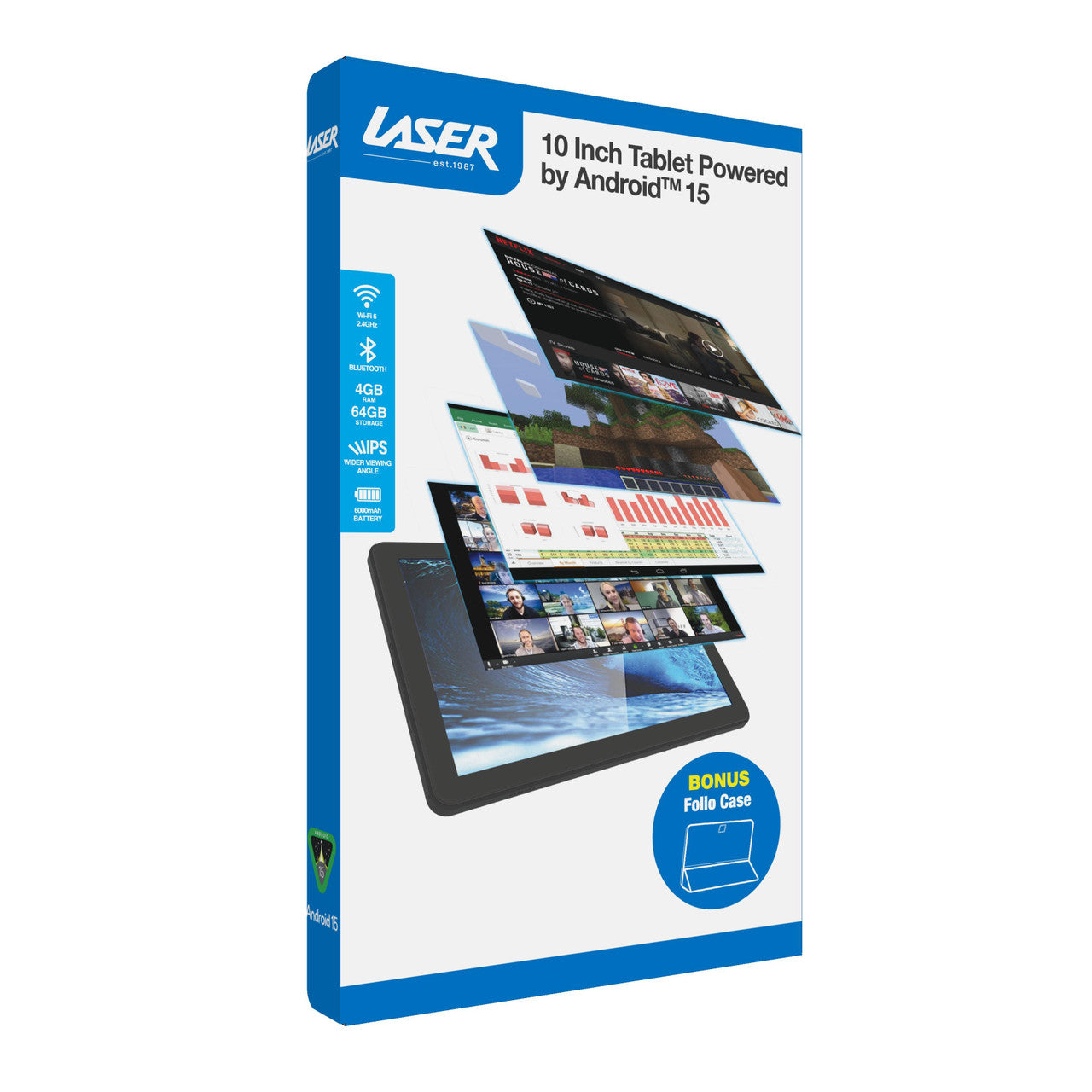 Laser 10 Inch Android Tablet 64GB with Case 14