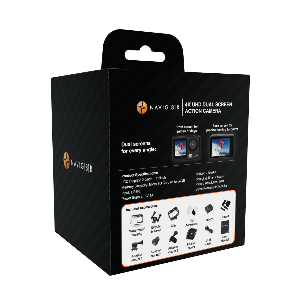 Navig8r Trek 4K Dual Screen Action Camera 13
