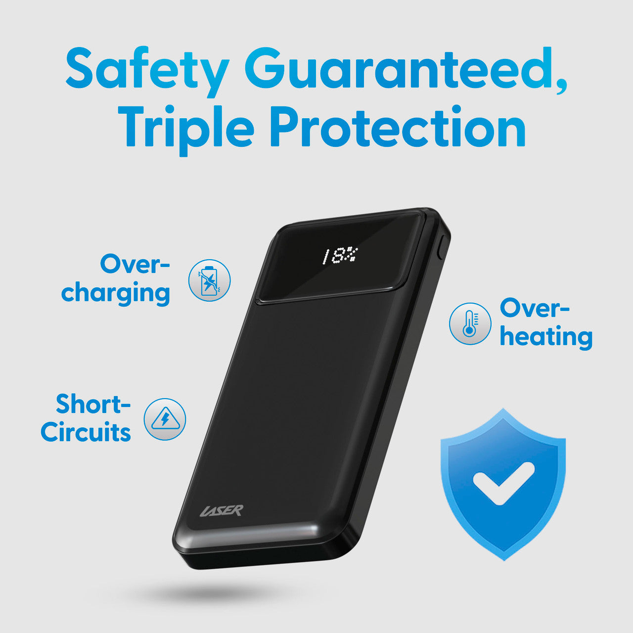 Laser 10000mAh Powerbank 18W PD with LED Indicator Black 4