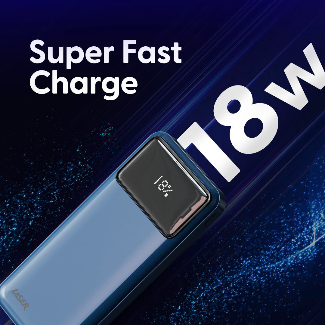 Laser 10000mAh Powerbank 18W PD with LED Navy 6