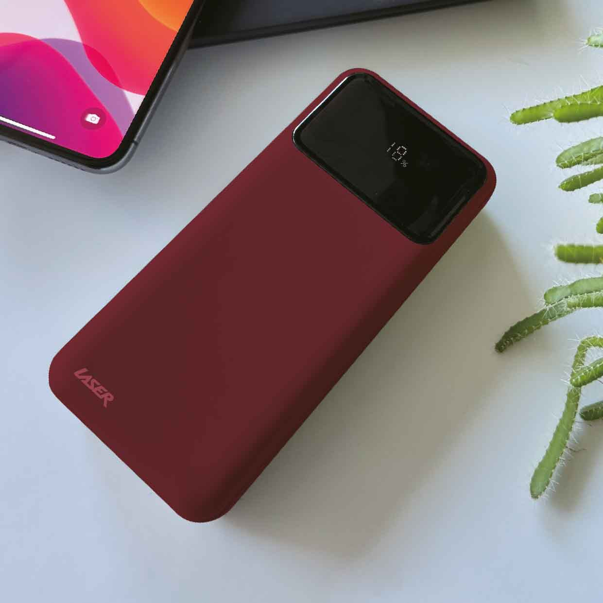 Laser 10000mAh Powerbank 18W PD with LED Indicator Red 4