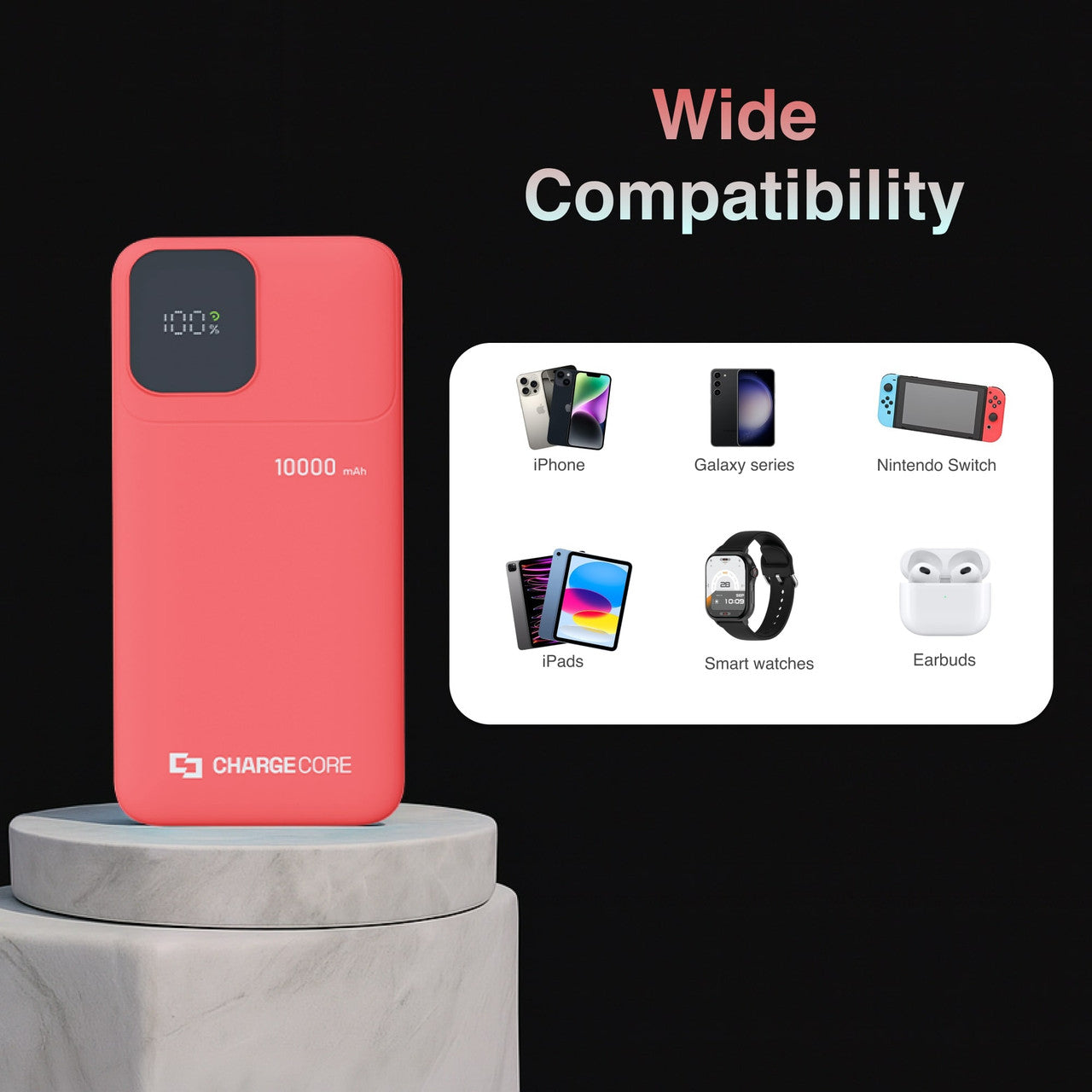 ChargeCore SafeCharge Max 10K - Sunset Coral 12