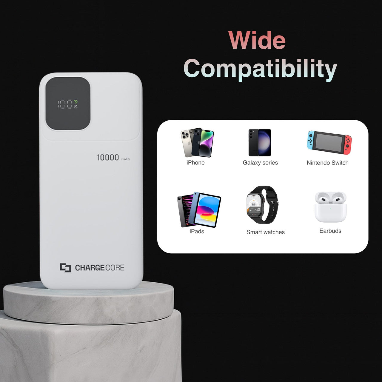 ChargeCore SafeCharge Max 10K - White 11