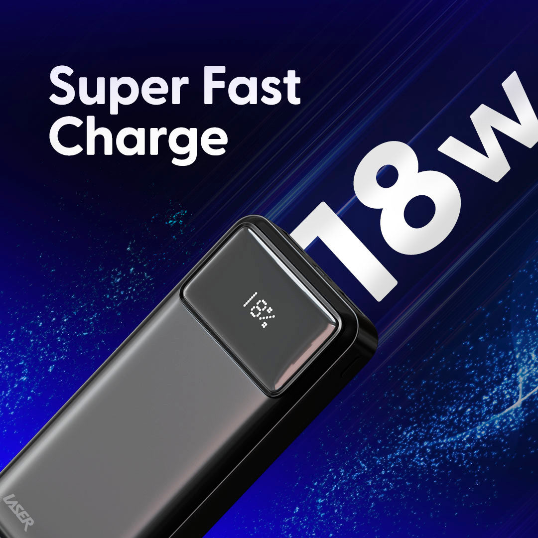 Laser 20000mAh Powerbank 18W PD with LED Black 4