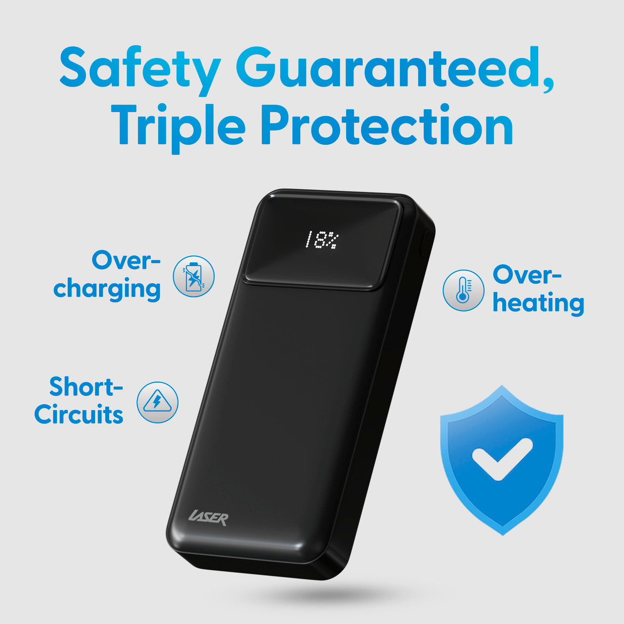 Laser 20000mAh Powerbank 18W PD with LED Black 5