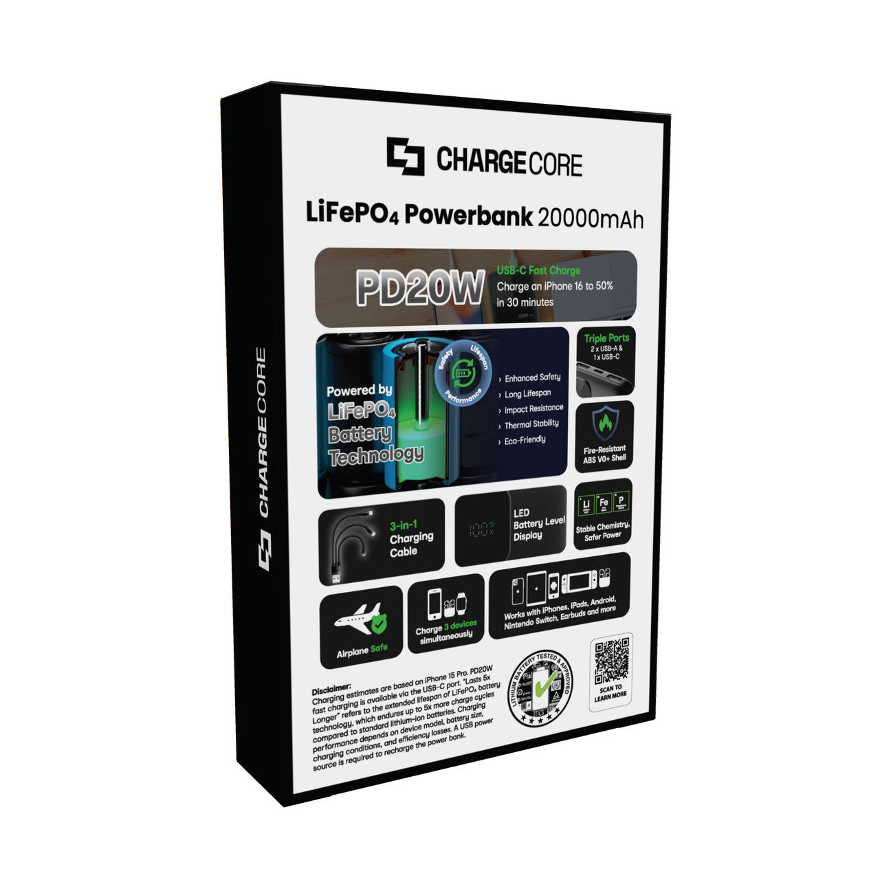 ChargeCore SafeCharge Max 20K - Black 7