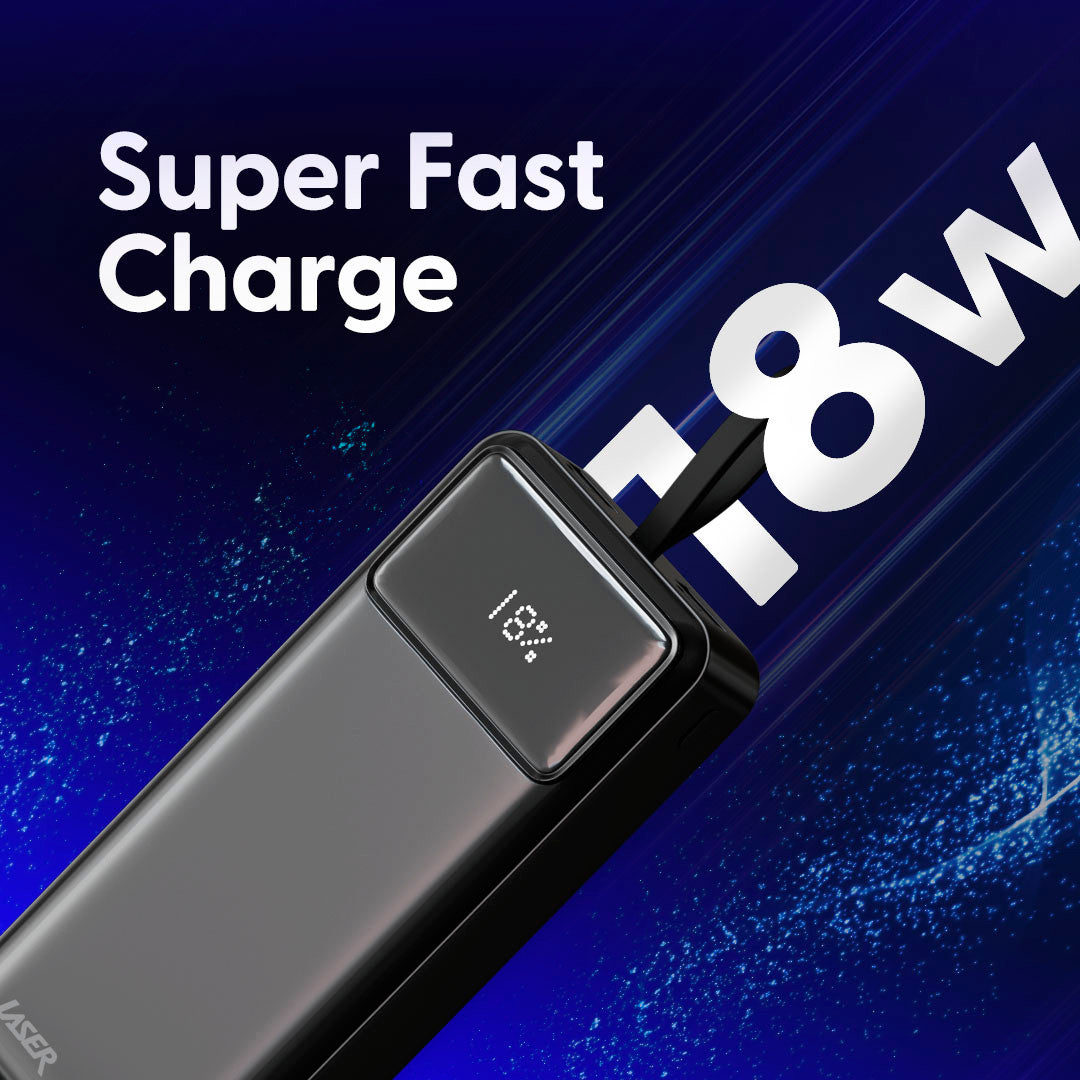 Laser 27000mAh Powerbank 18W PD Black 7