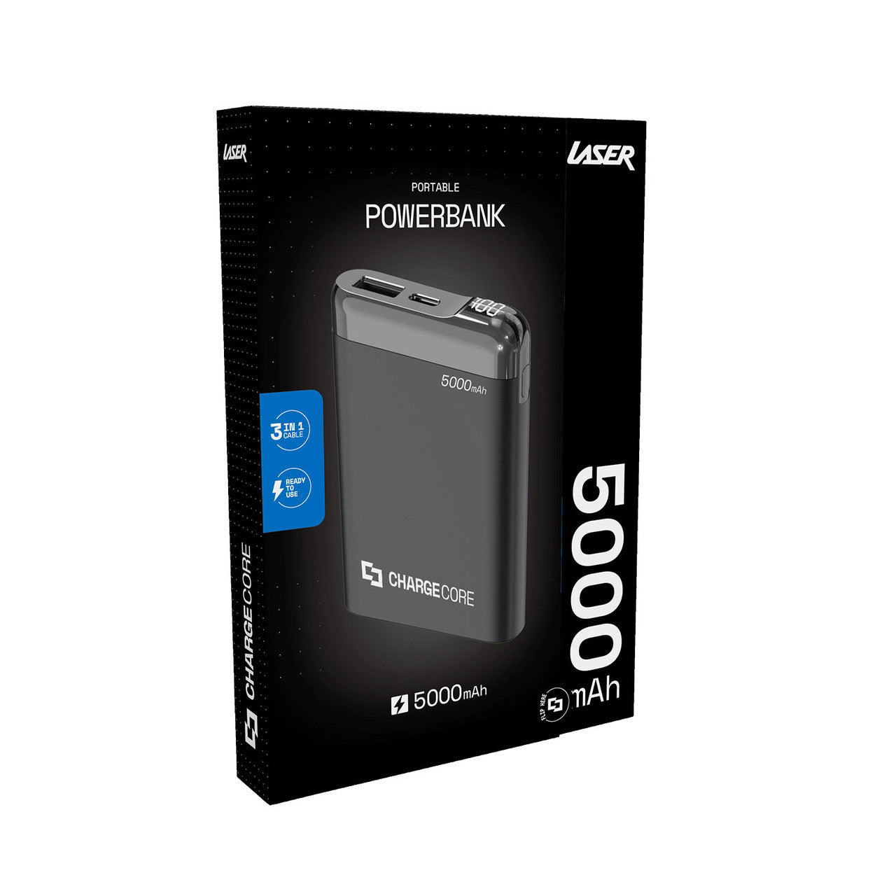 Laser Power Bank 5000mAh with LED Display Black 9