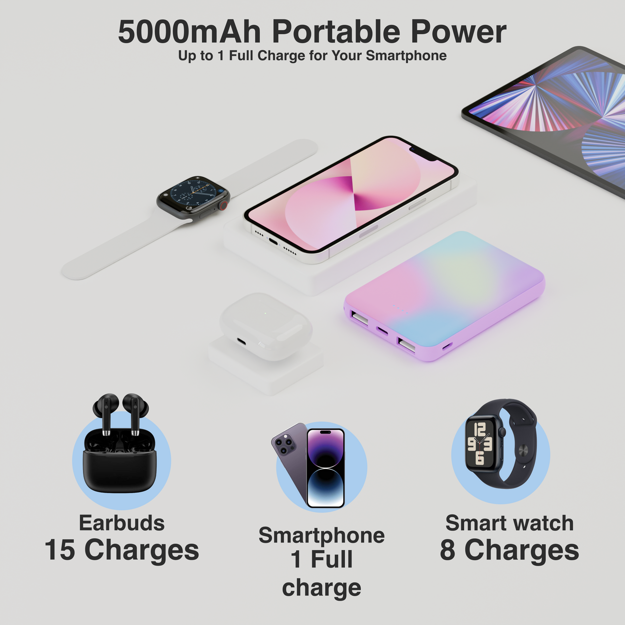 Laser 5000mAh Powerbank Rainbow 8