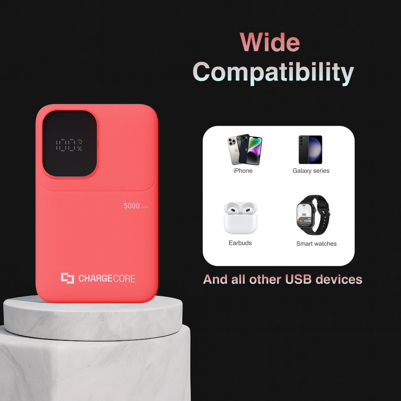 ChargeCore SafeCharge Max 5K - Sunset Coral 6