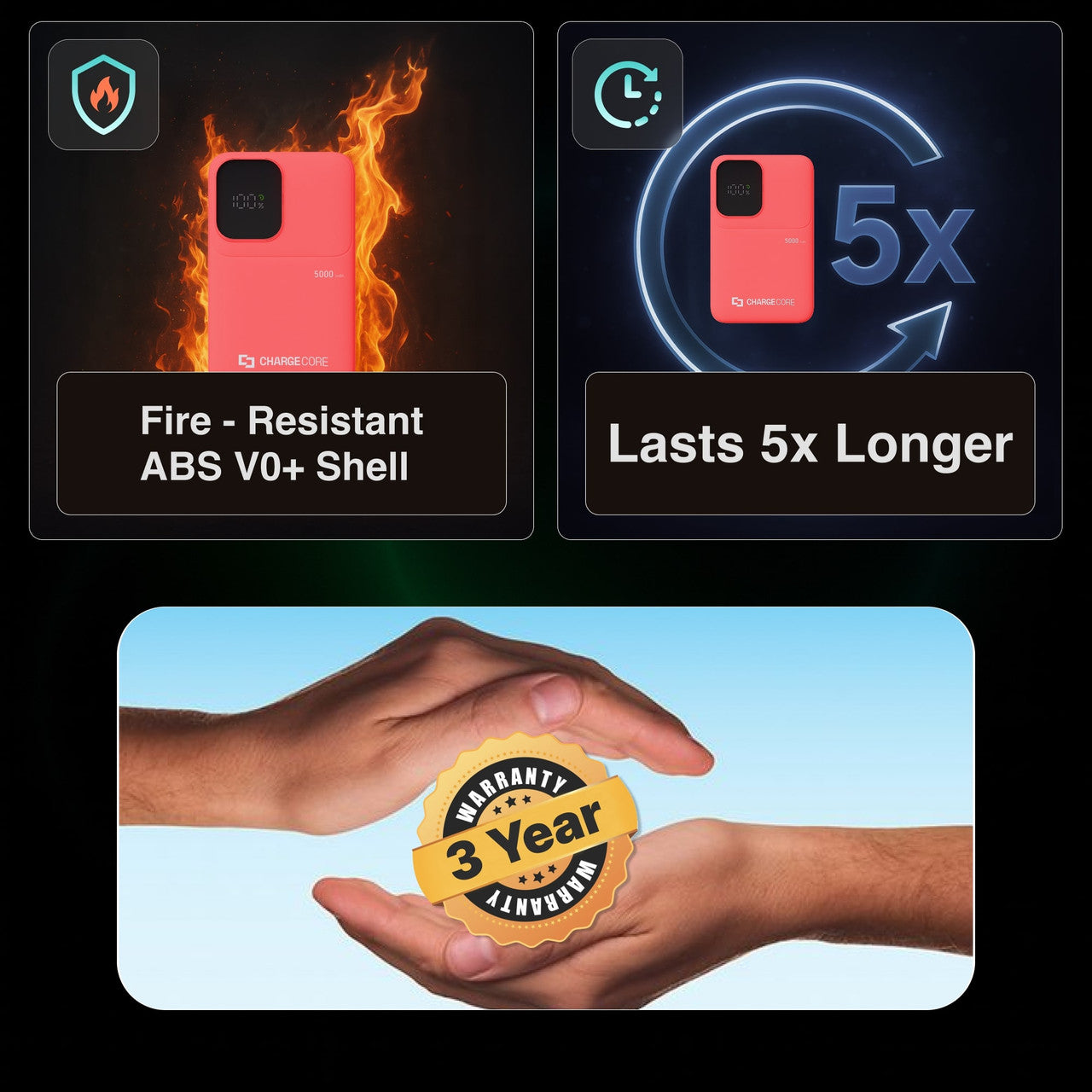 ChargeCore SafeCharge Max 5K - Sunset Coral 11