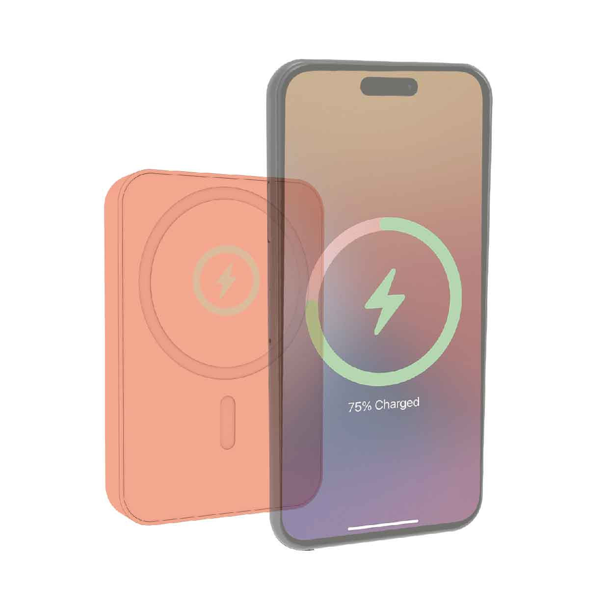 Laser 5000mAh Magnetic Wireless Power Bank Peach 3