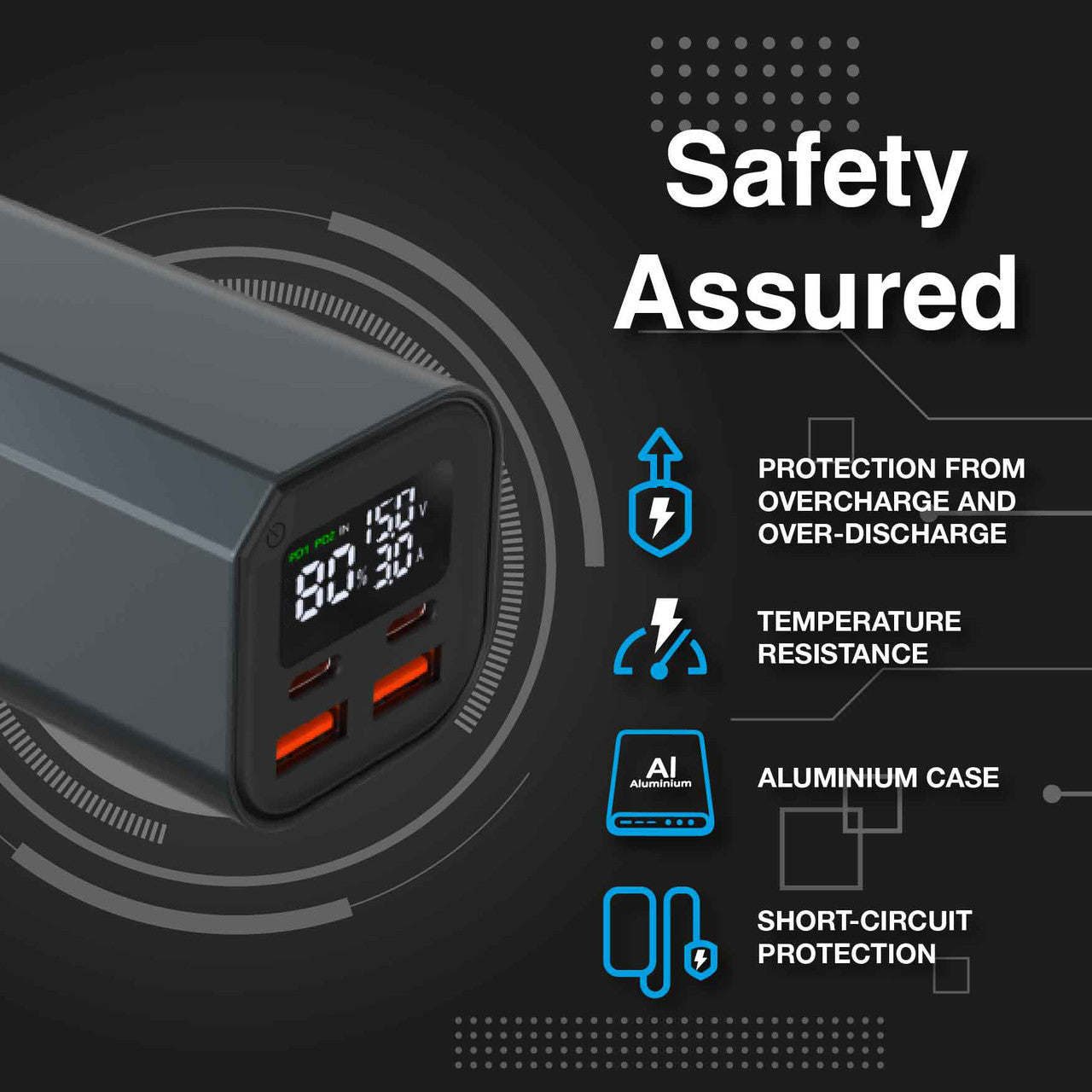 Laser 100W PD 20000mAh Laptop Power Bank Black 6