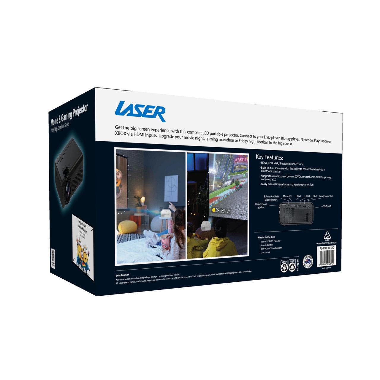 Laser HD Projector with Bluetooth & HDMI 8