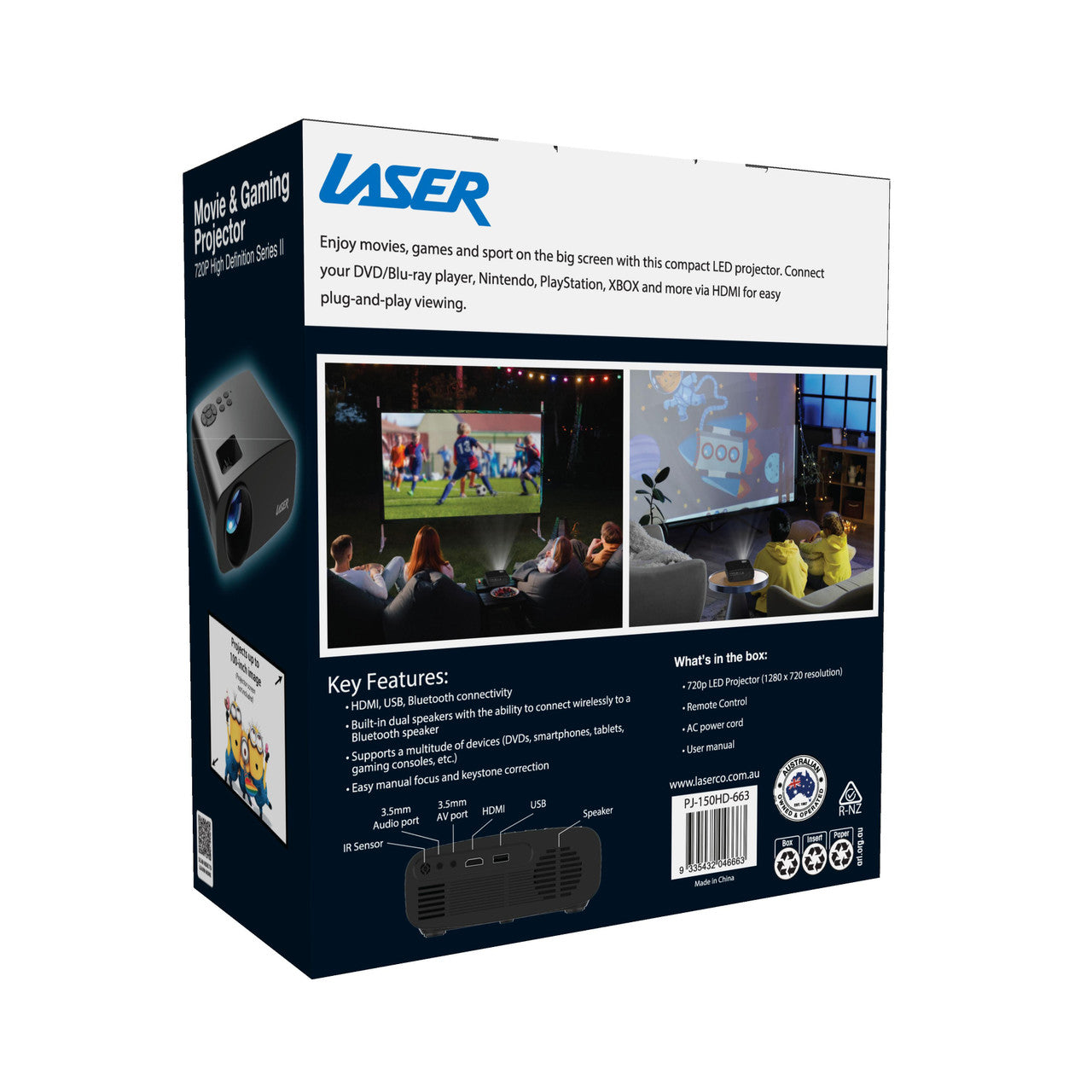 Laser Movie and Gaming Projector 150 ANSI LED 7