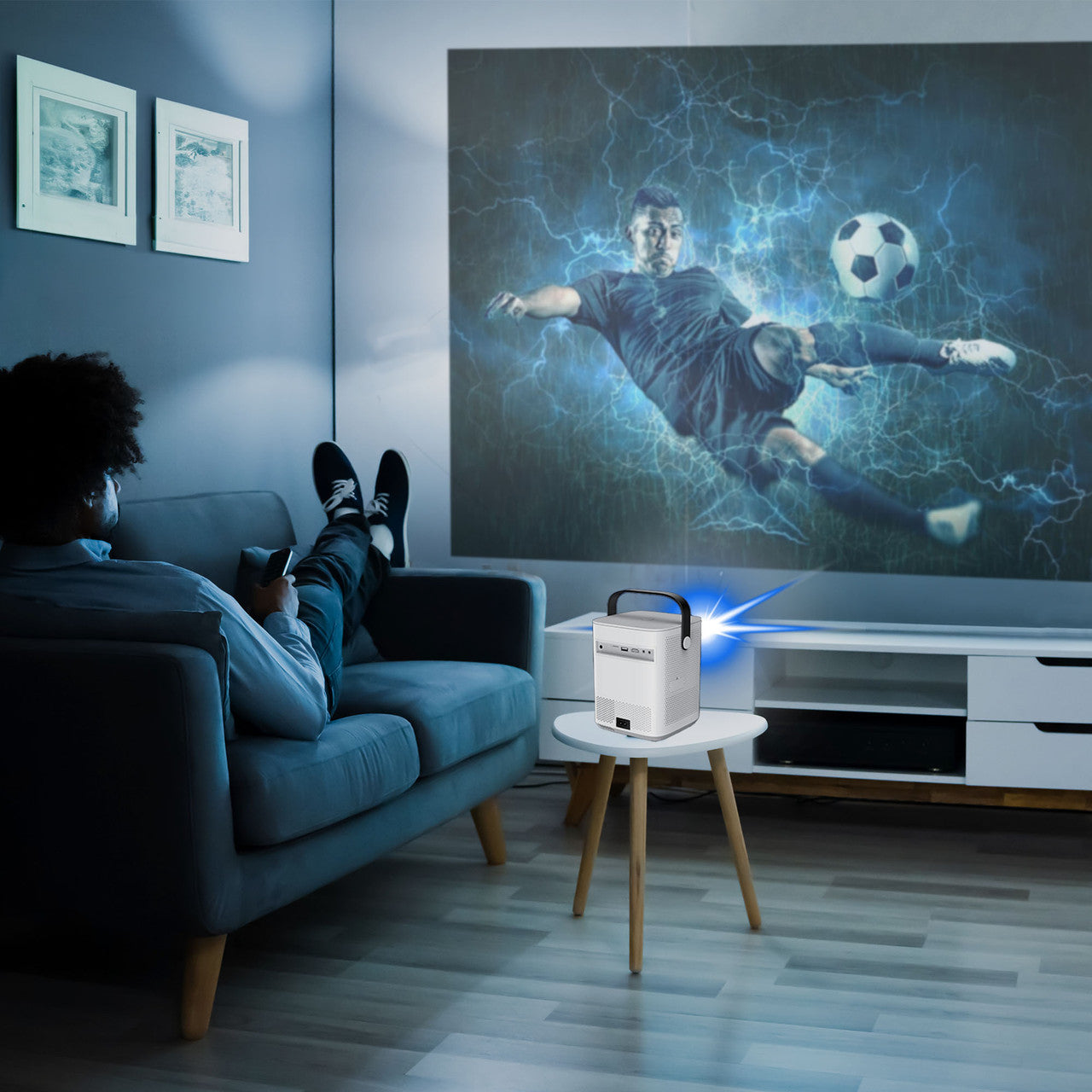 Laser Cube Android Projector with 120in Screen 6