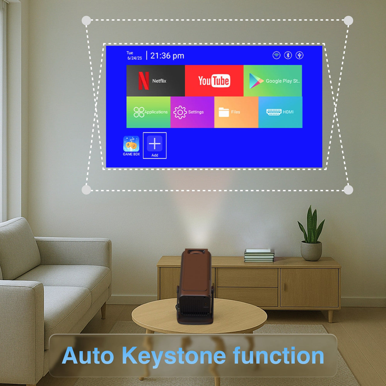 Smart Gaming Projector with 80 Games Dual Controllers 3