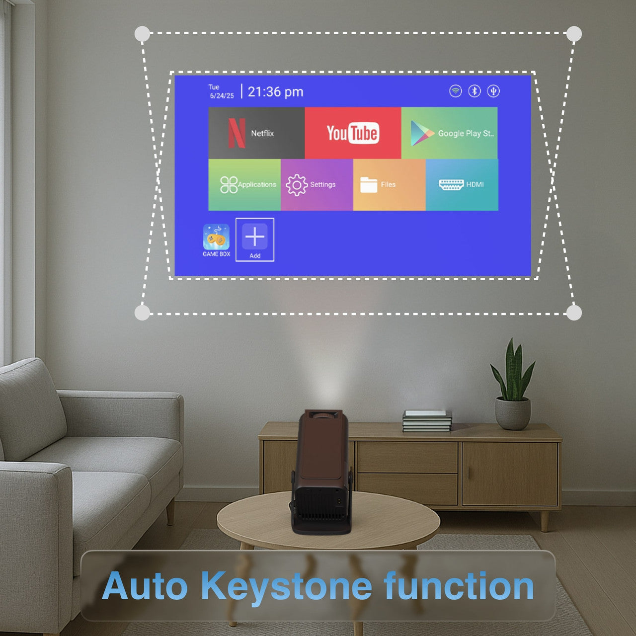 Smart Gaming Projector with 80 Games Dual Controllers 4