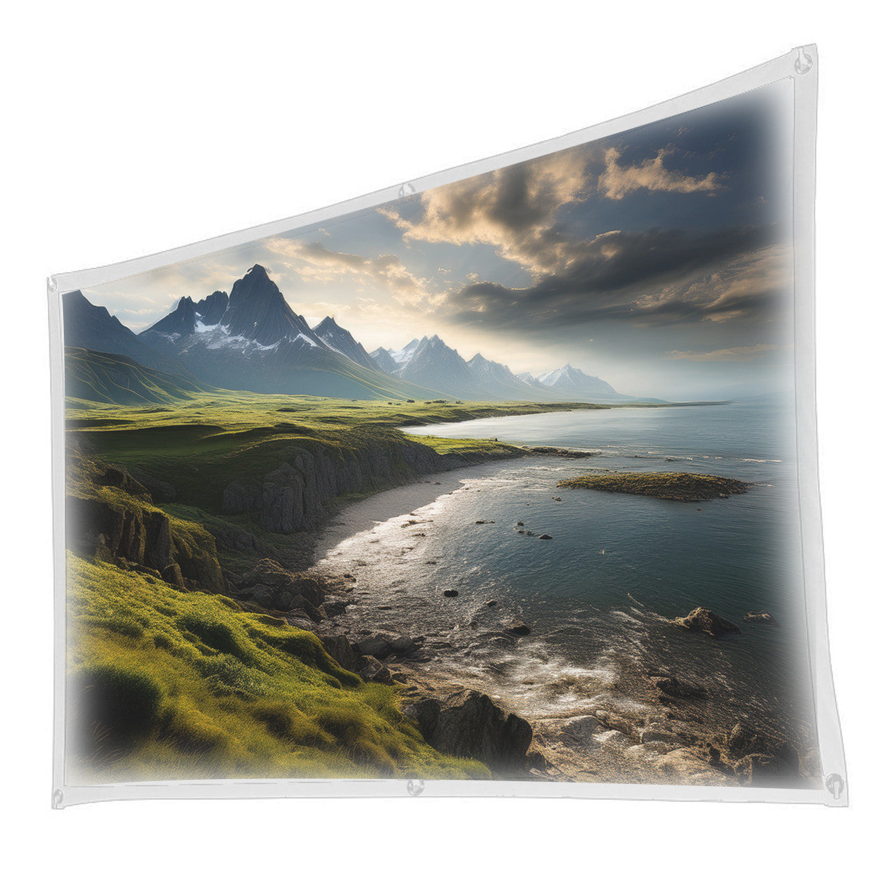 100 Inch White Projector Screen with Setup Kit 4