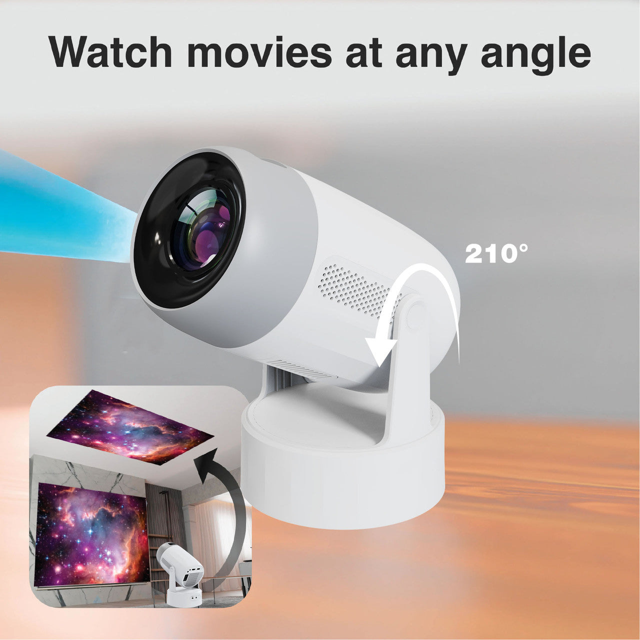Laser Android LED Projector with Battery 1080p 5