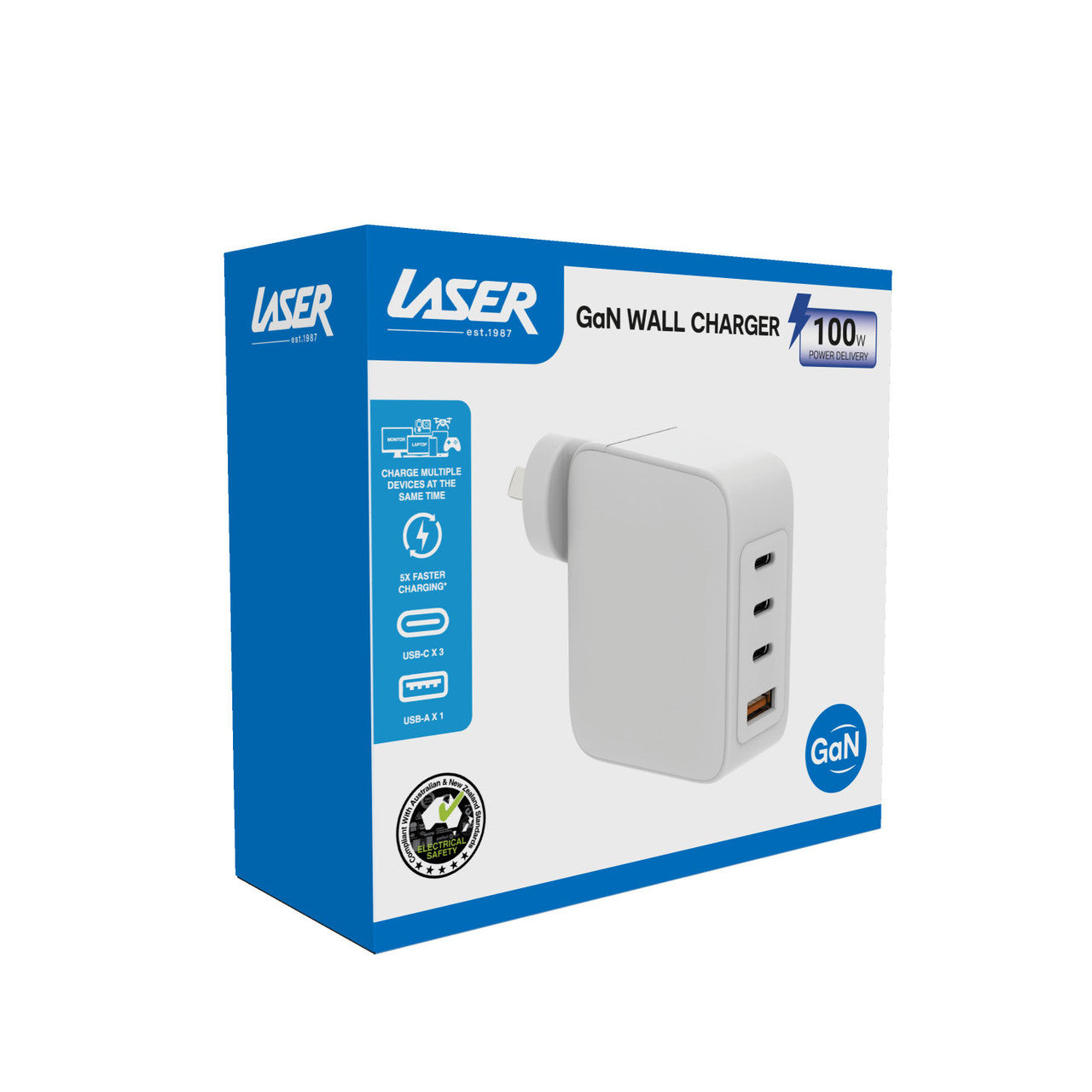 Laser 100W GaN USB-C and USB-A Wall Charger 7