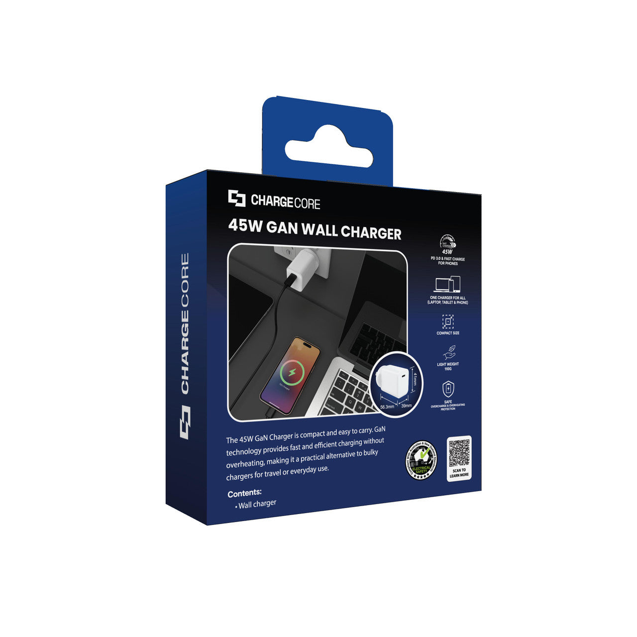 Laser ChargeCore 45W PD GaN USB-C Wall Charger 9