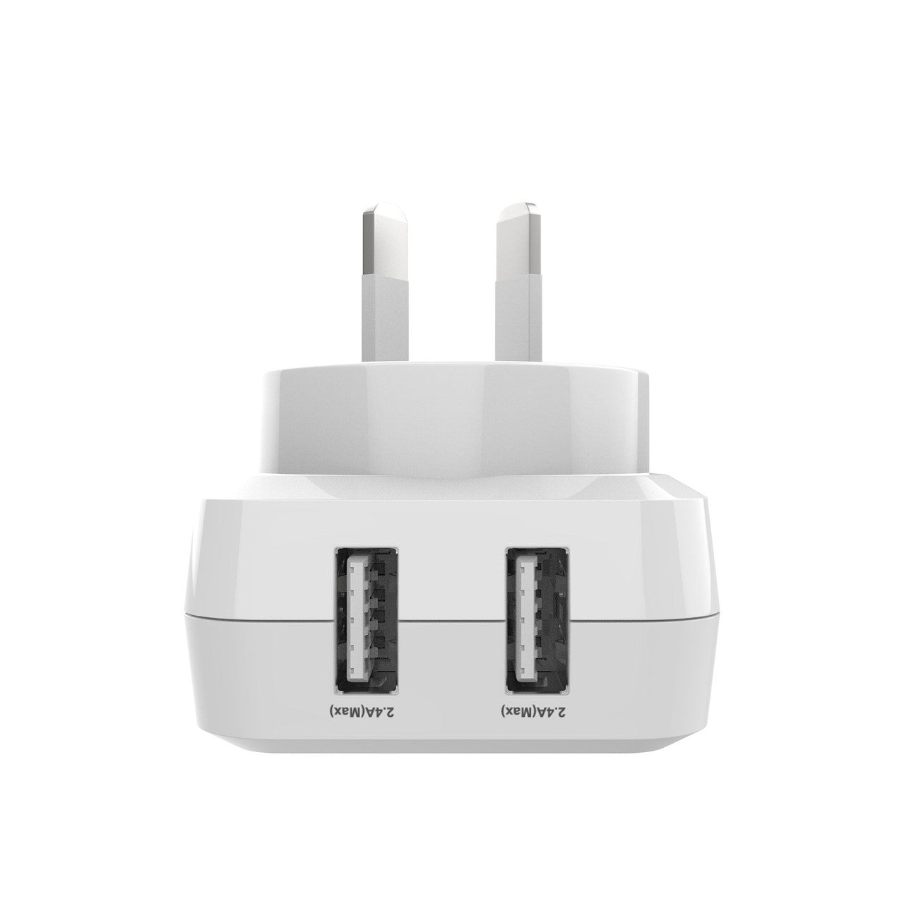 Laser Dual USB AC Charger 2.4A with 3-in-1 Cable White 4