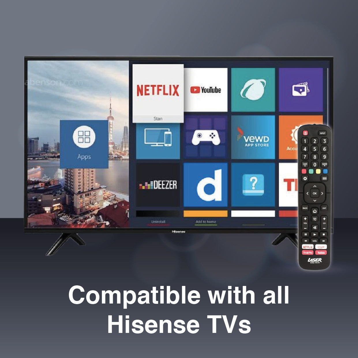 Laser Remote Control for Hisense TV Black 3