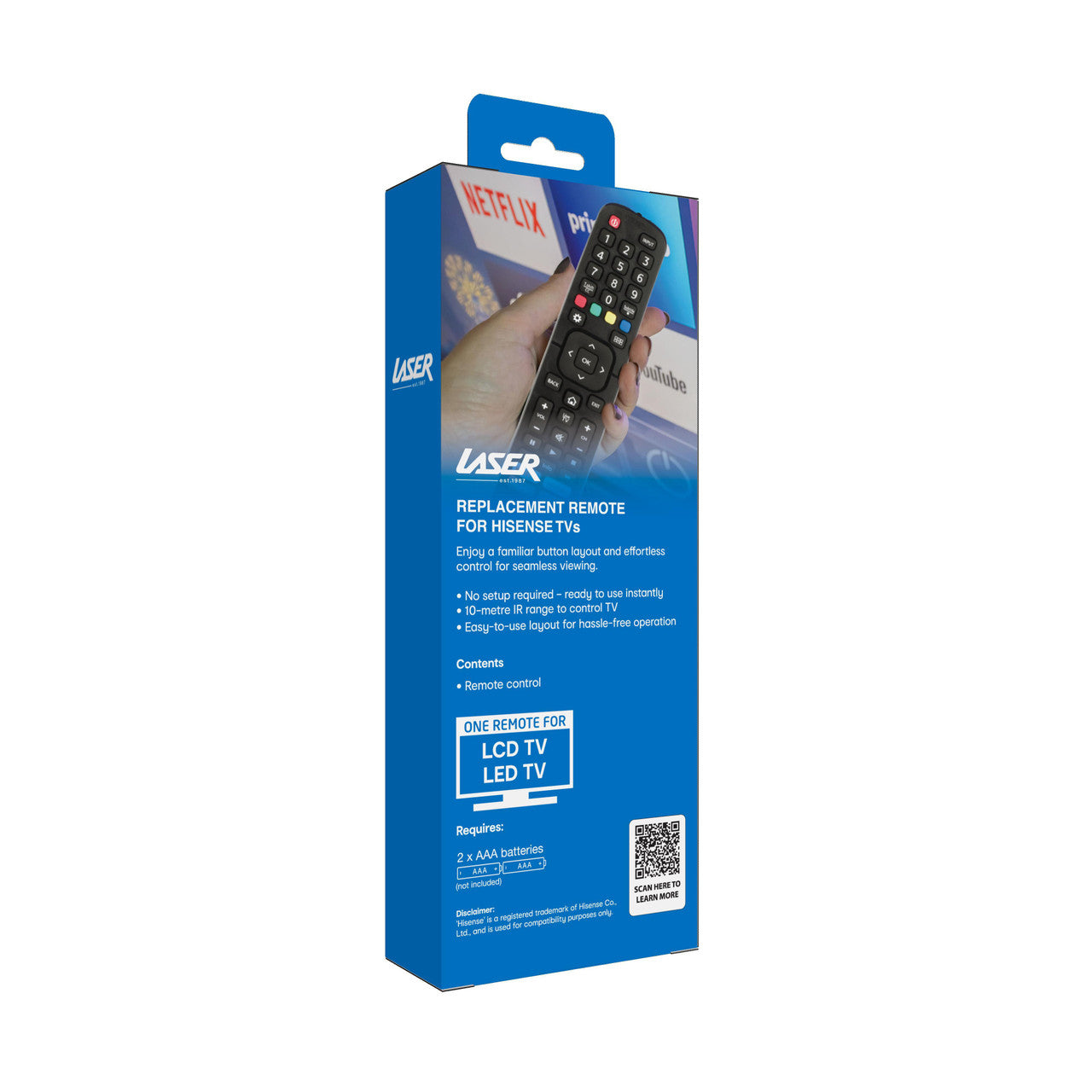 Laser Remote Control for Hisense TV Black 9
