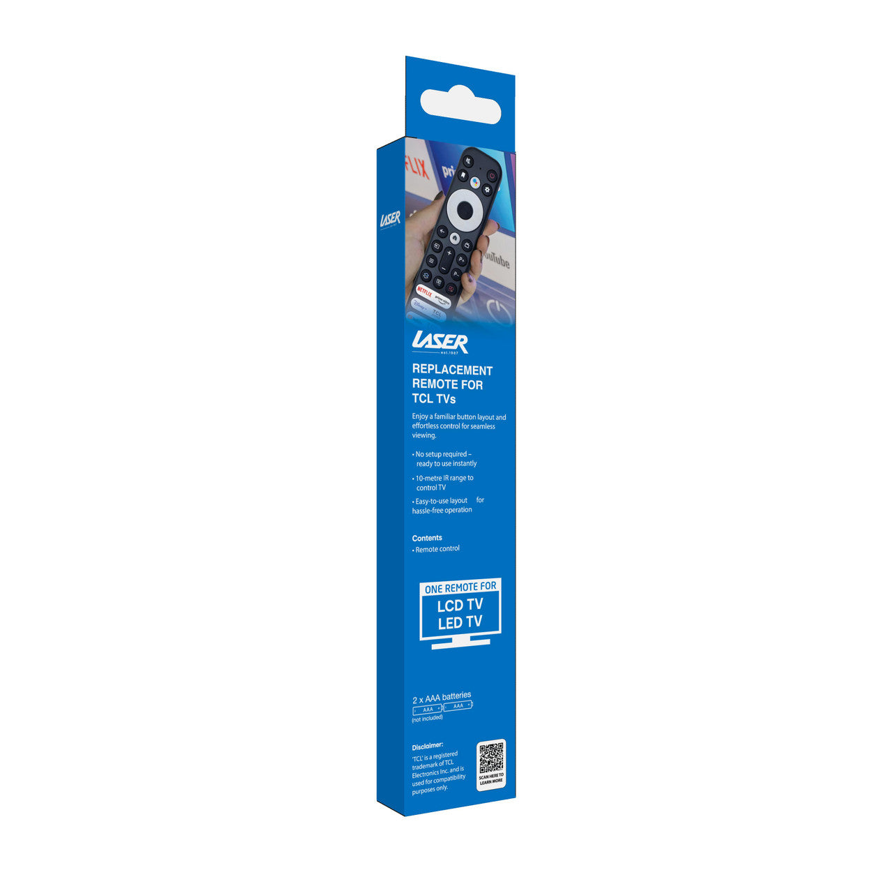 Laser Remote Control for TCL TVs - Black 3