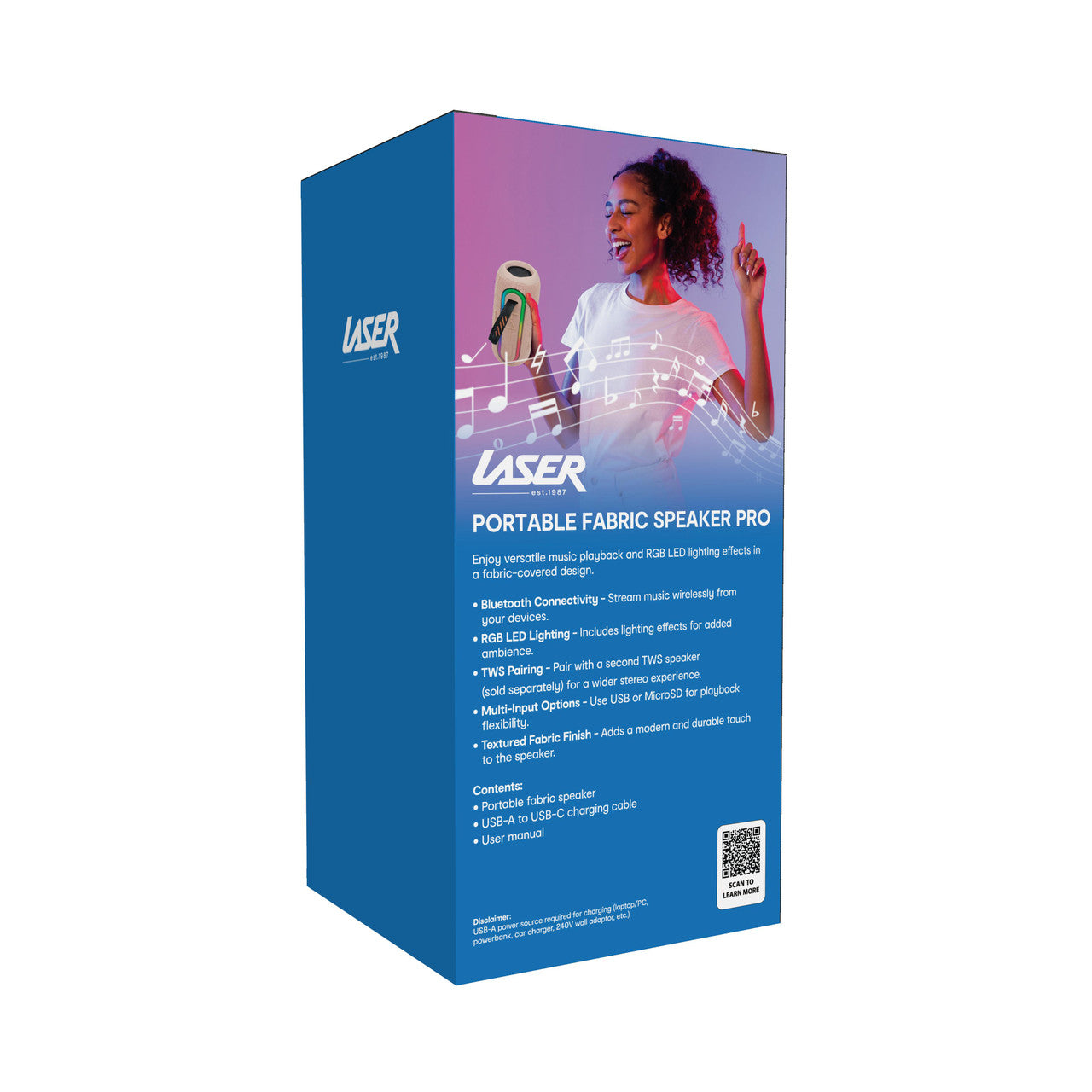 Laser Portable Fabric Speaker Pro - Transcendent Pink 12