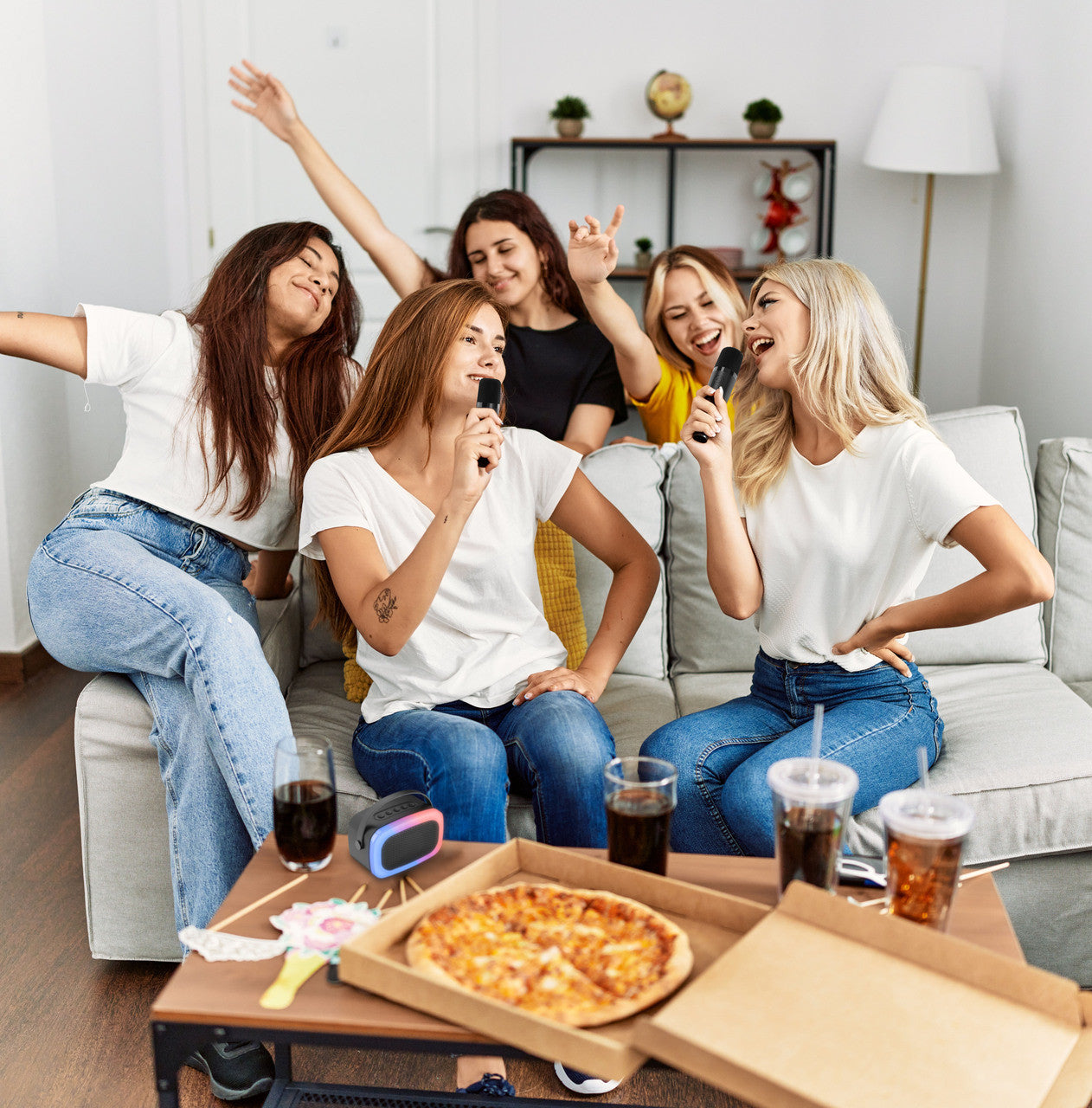 Laser Karaoke RGB Speaker with 2 Wireless Mics 7