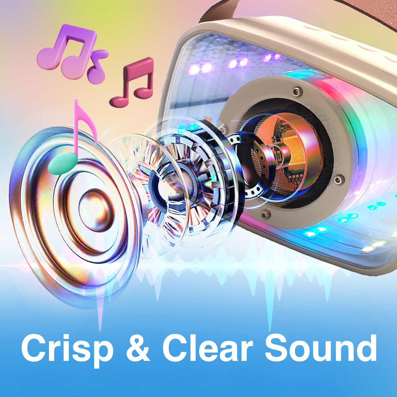 Laser Infinity Karaoke Speaker with Wireless Mic 3