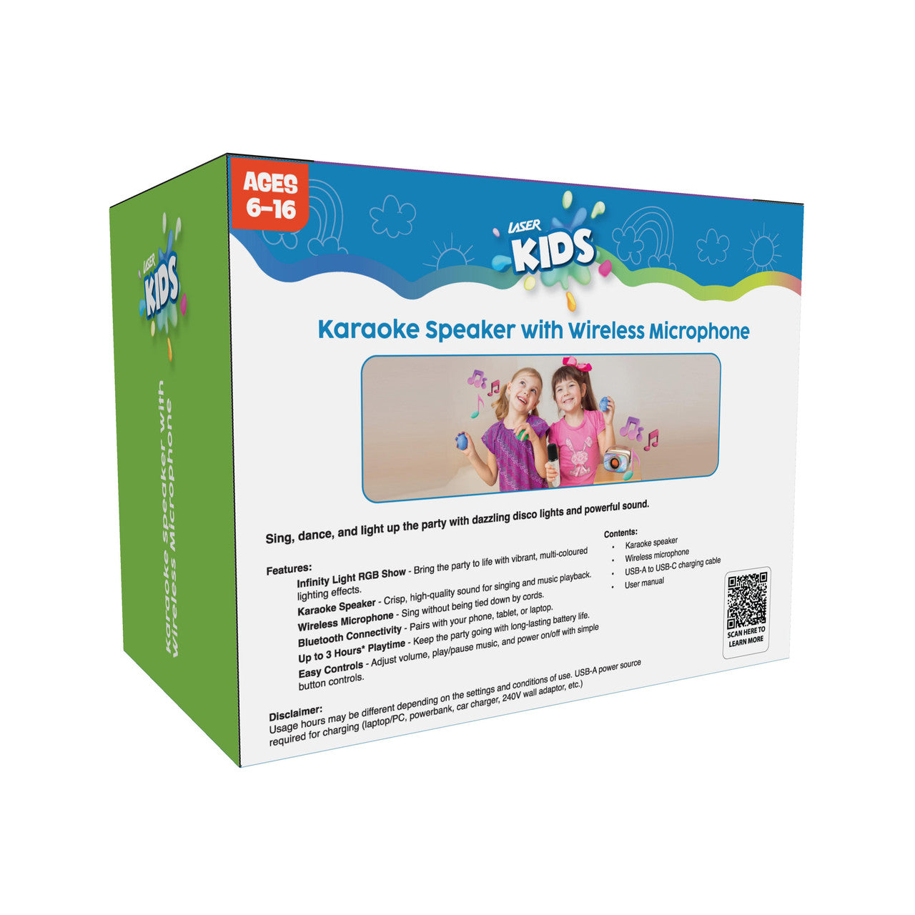 Laser Infinity Karaoke Speaker with Wireless Mic 10