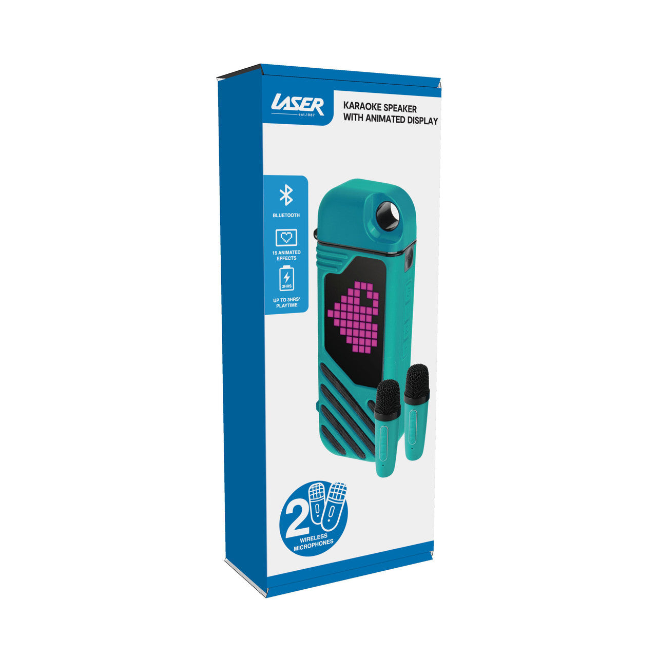 Laser LED Karaoke with 2 Mics Aquatic Awe 10