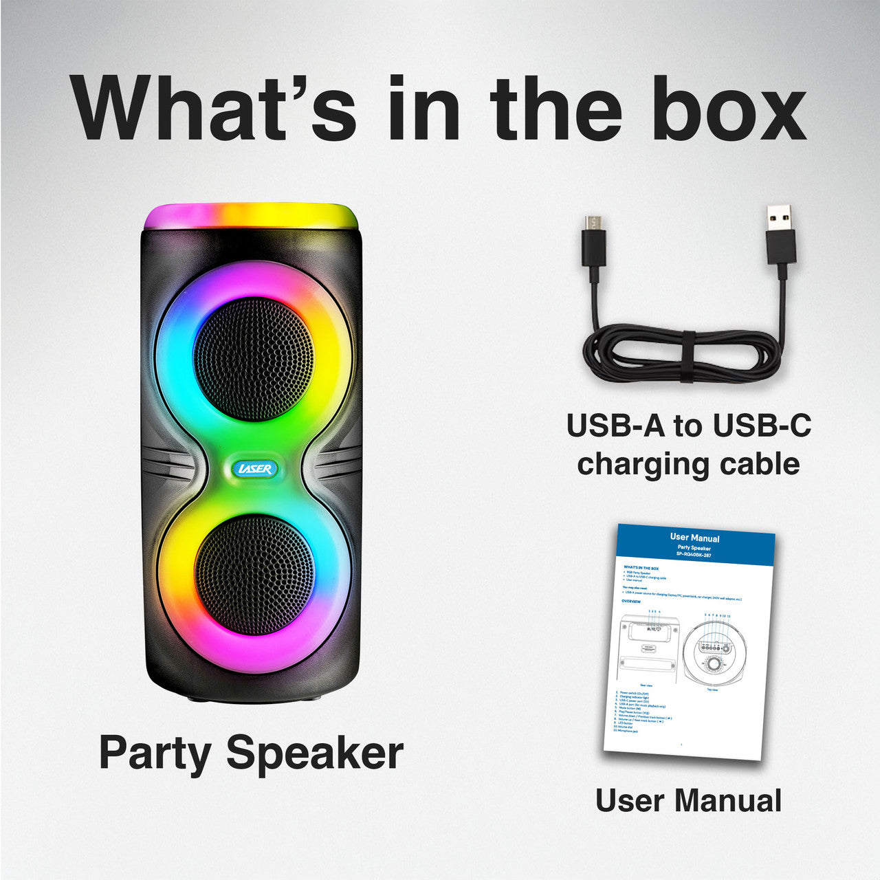Laser RGB Party Speaker with Microphone Jack 7