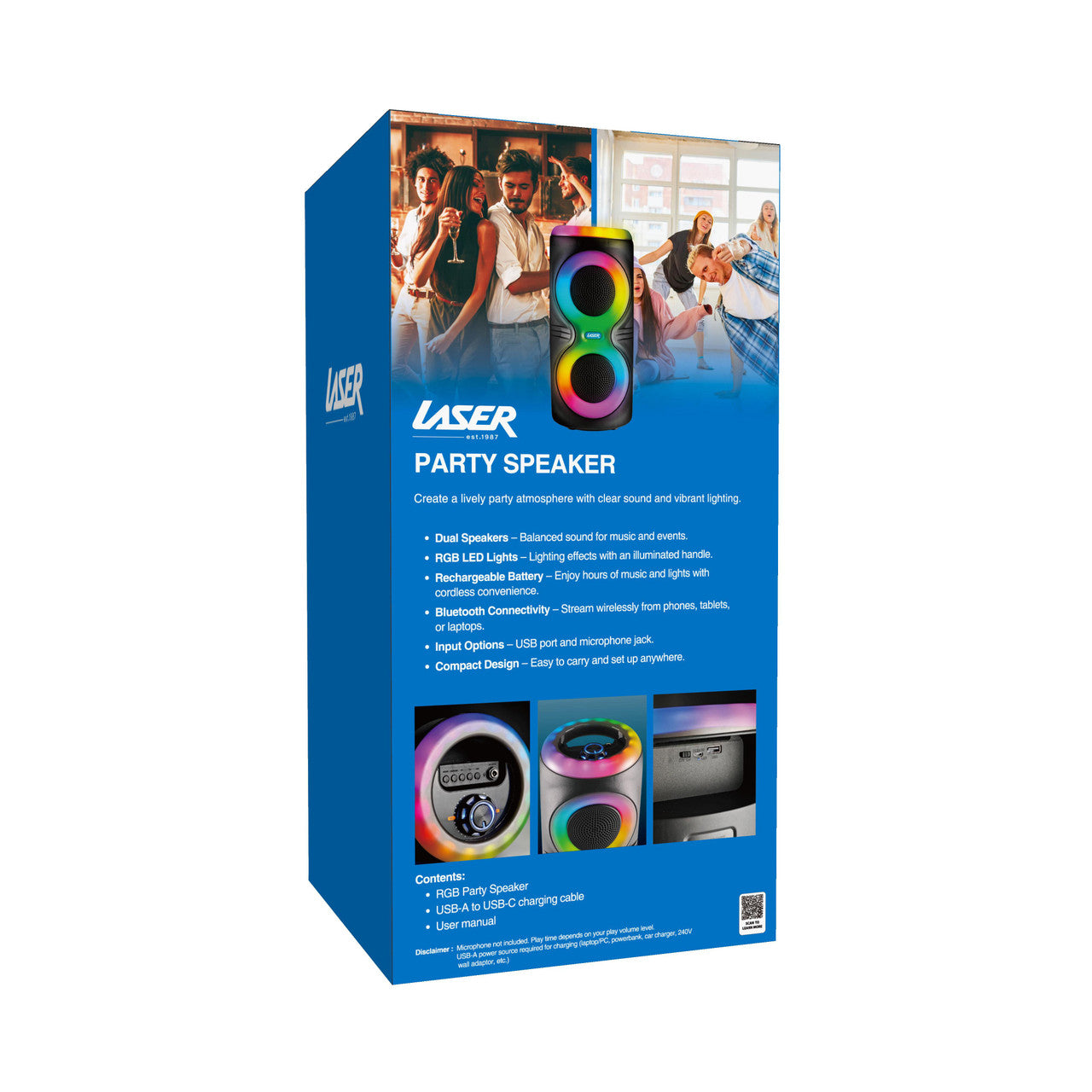 Laser RGB Party Speaker with Microphone Jack 10