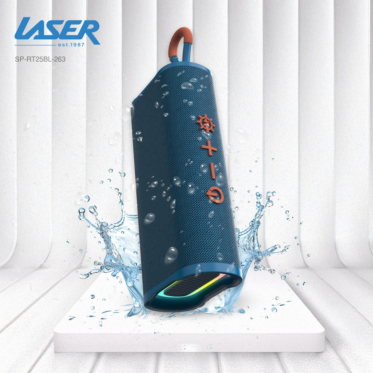 Laser Splash Proof Bluetooth Speaker Blue 6