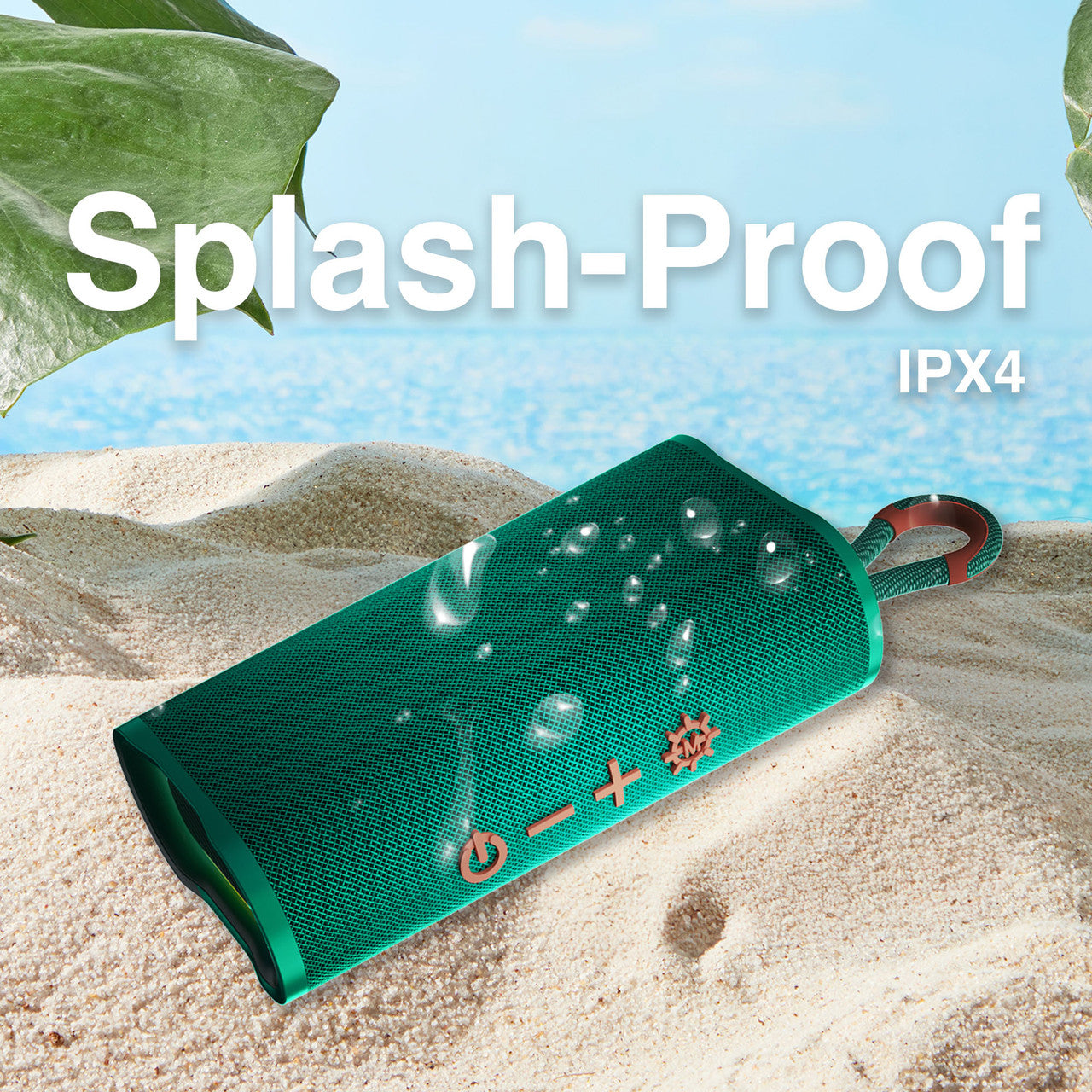 Laser Splash Proof Bluetooth Speaker Green 3