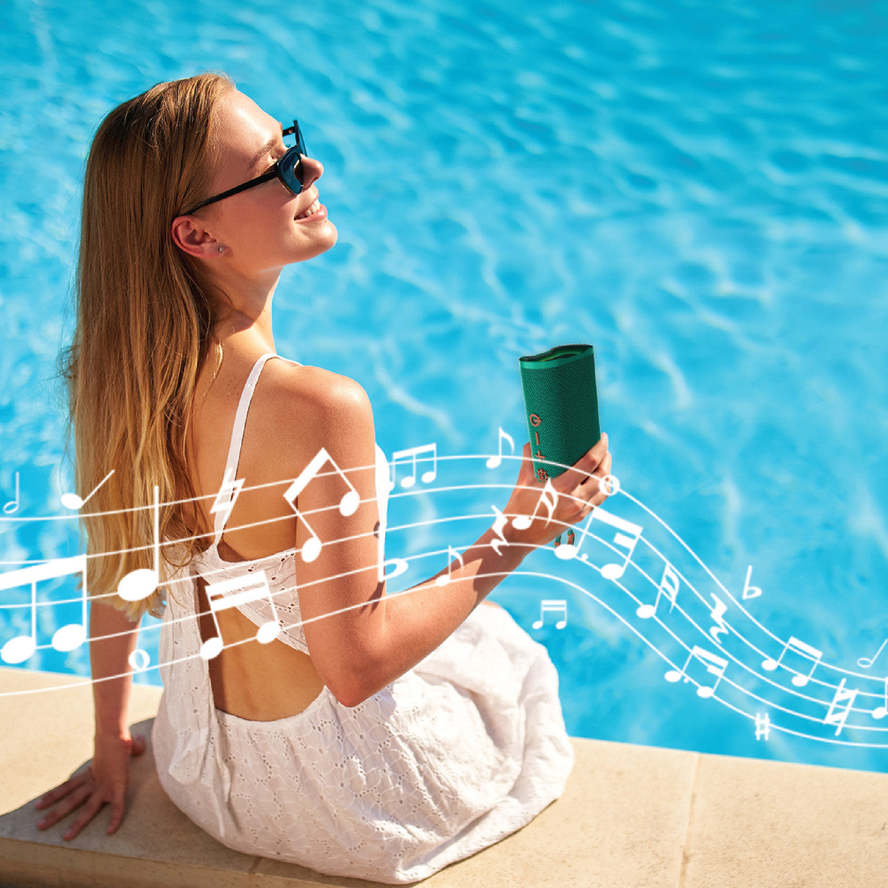 Laser Splash Proof Bluetooth Speaker Green 6