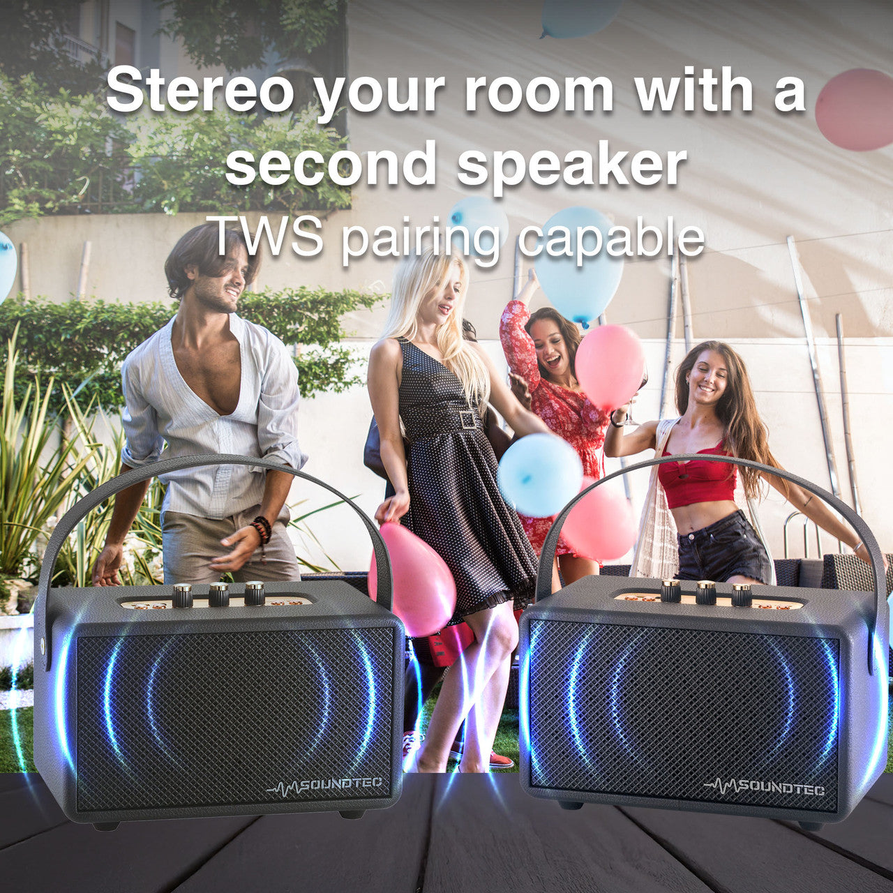 SoundTec Retro Bluetooth Boombox Black 4